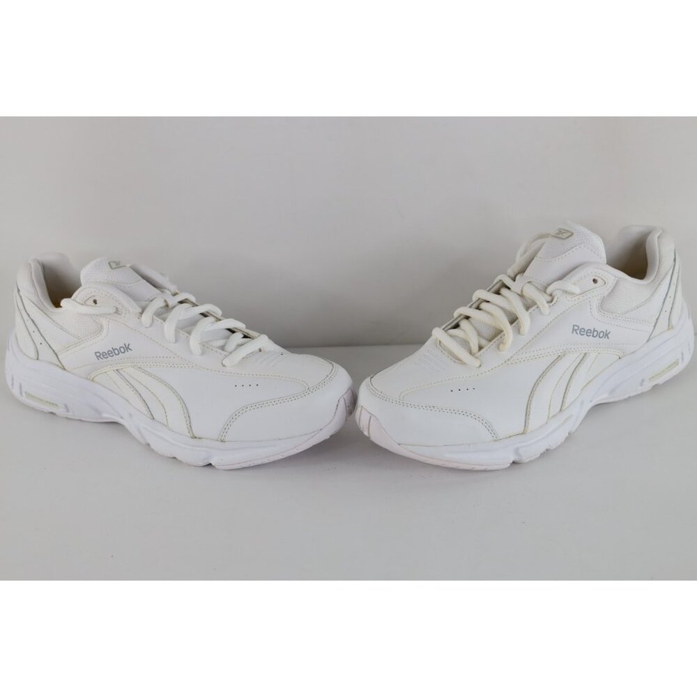 Deadstock Vintage Y2K Reebok Mens 10 Spell Out Leather Shoes Sneakers White